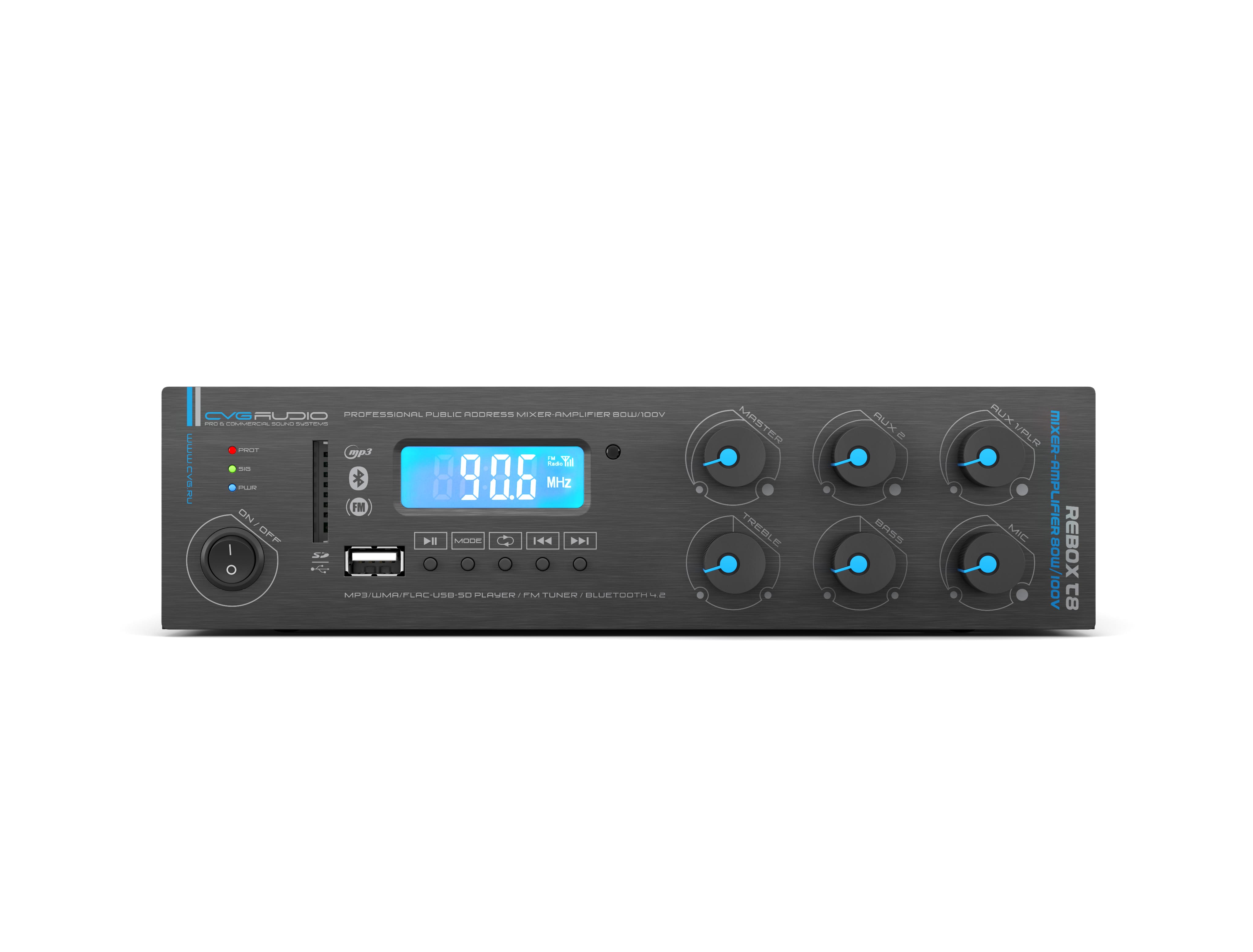 Трансляционный микшер-усилитель CVGaudio ReBox T8 для систем Public Address, 80W(100V)